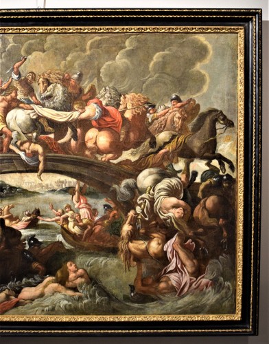 XVIIe siècle - La Bataille des Amazones, école flamande, cercle Pieter Paul Rubens vers1630